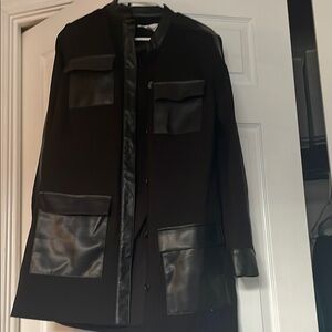 Calvin Klein Black Jacket with Faux Leather Accents Med